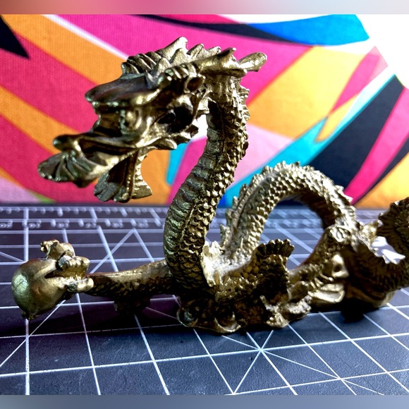 Hot Topic Other - Brass Collectible Dragon Statue | Luck Dragon